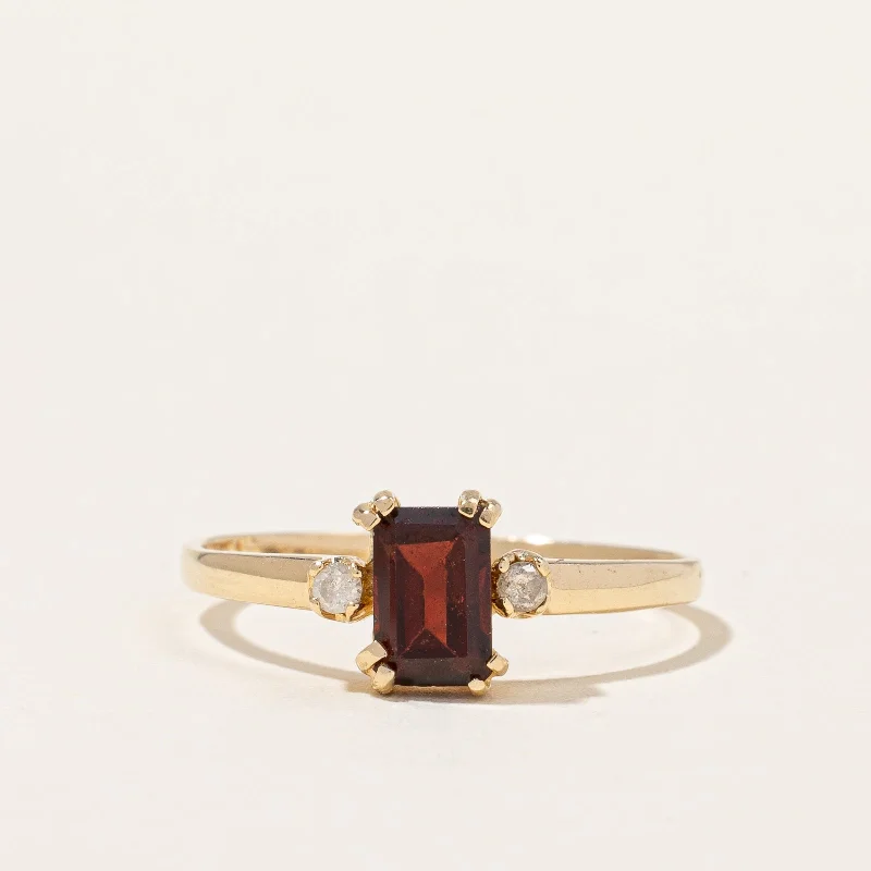 Garnet & Diamond Ring | 1.40ct, 0.05ctw | SZ 6.5 |