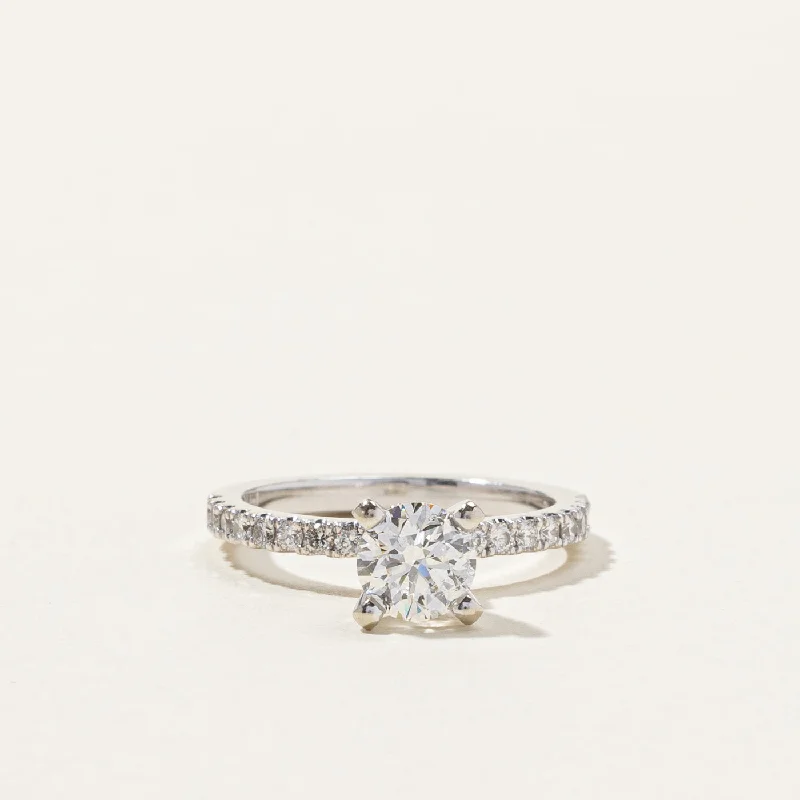 GIA Certified Canadian High Set Diamond Engagement Ring | 0.93ctw VS1 G | SZ 4.5 |