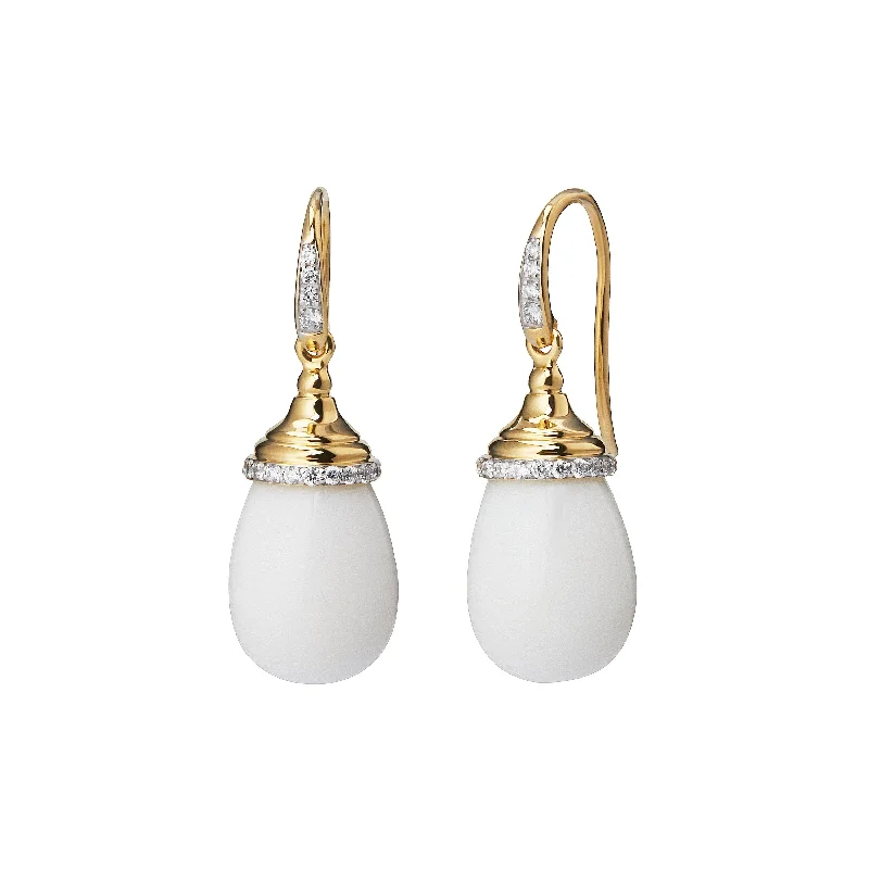 White Drop Earrings