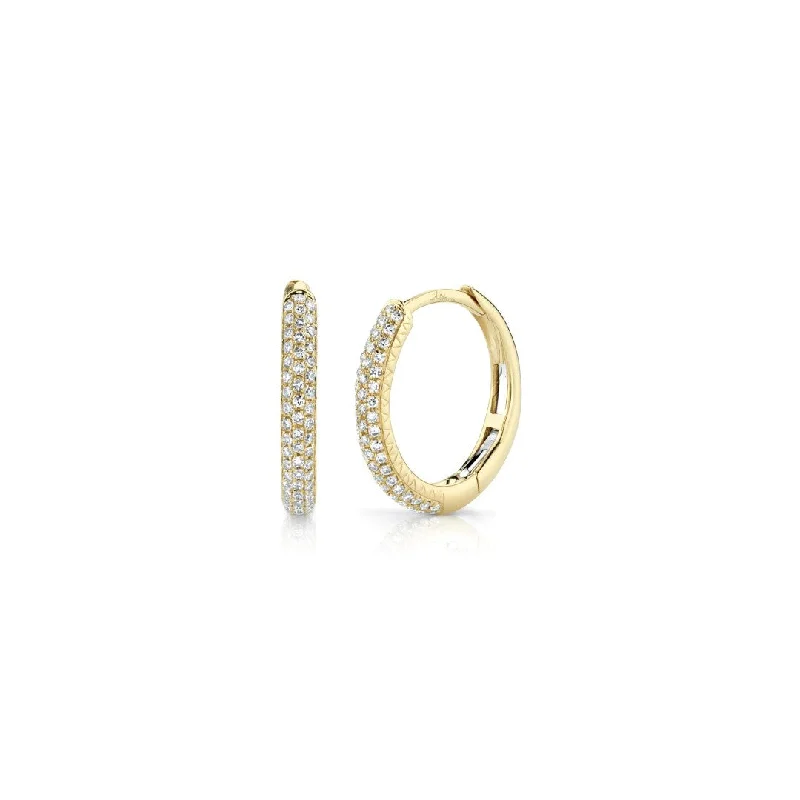 Shy Creation Pave Diamond Hoops