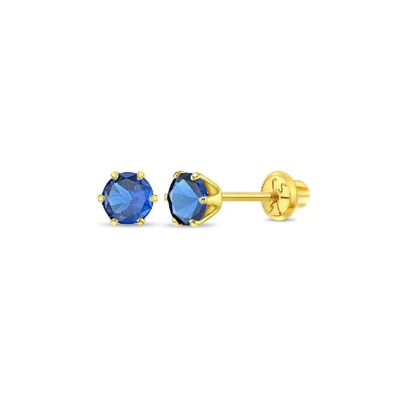 Sapphire Prong Set Little Girl's Stud Earring