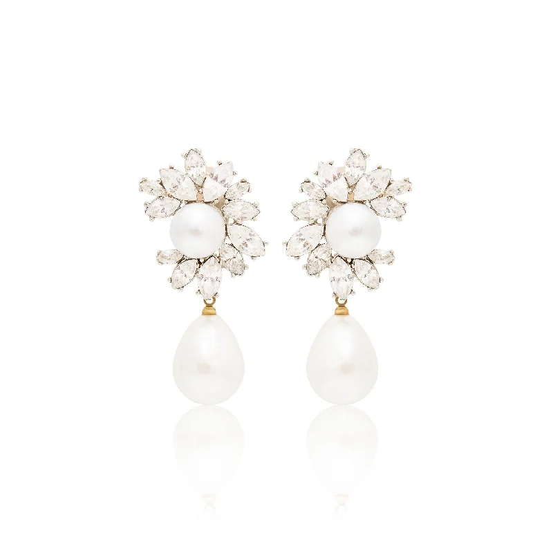 Pearl Drop Clip Earrings