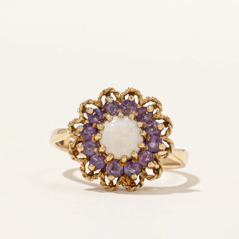 Vintage Amethyst & Opal Ring | 0.36ctw, 0.24ct | SZ 7 |