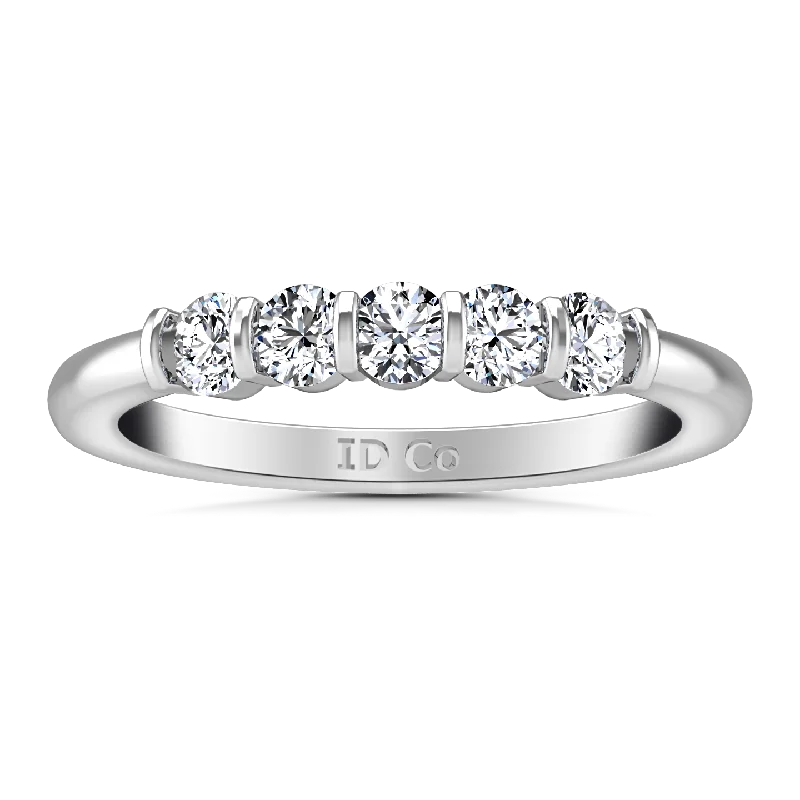 Diamond Wedding Band Oliva 0.3 Cts 14K White Gold