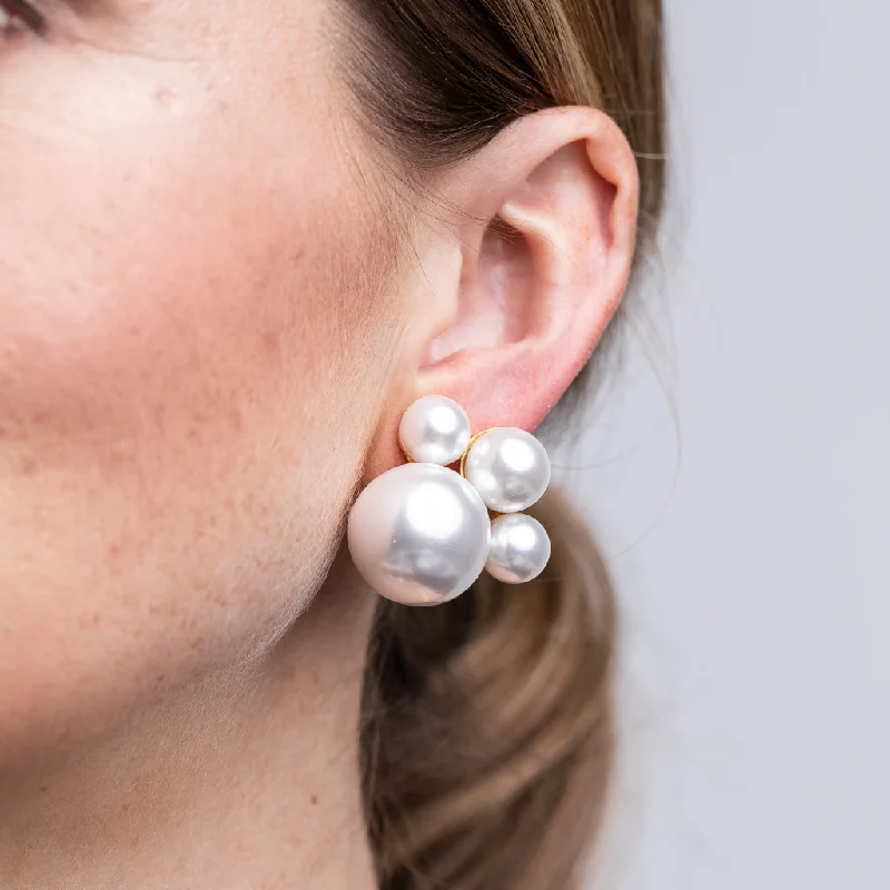 Pearl Cluster Clip Earring