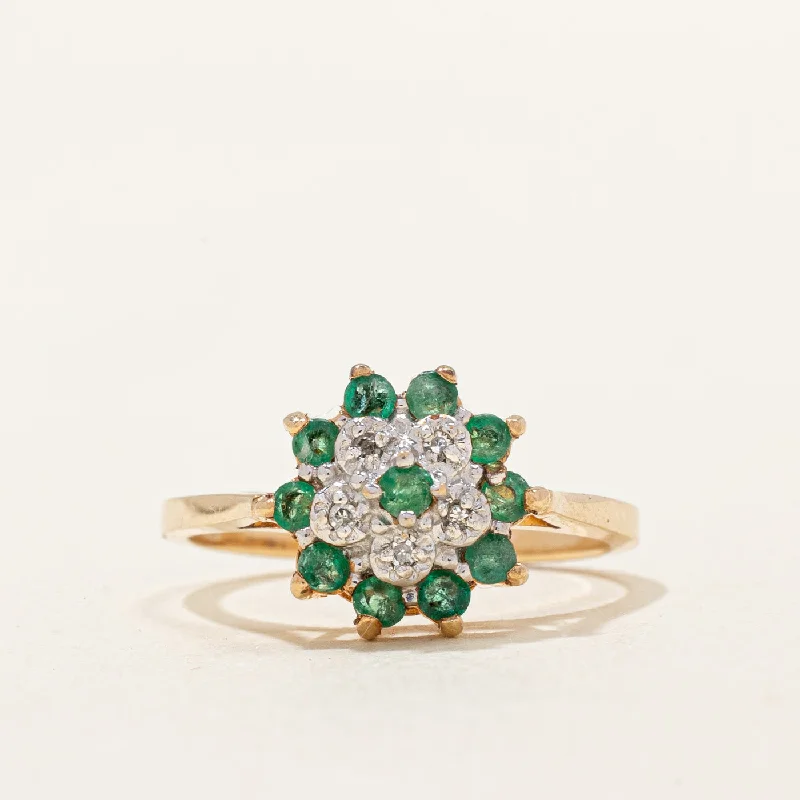 Emerald & Diamond Cocktail Ring | 0.20ctw, 0.02ctw | SZ 6 |