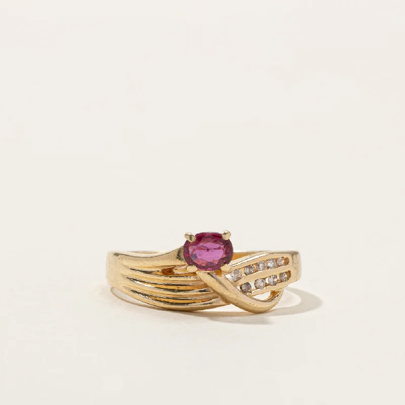 Bypass Ruby & Diamond Ring | 0.25ct | 0.08ctw | SZ 7.25 |