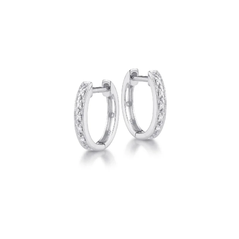 Bling! Small Diamond Huggy Earring in White Gold