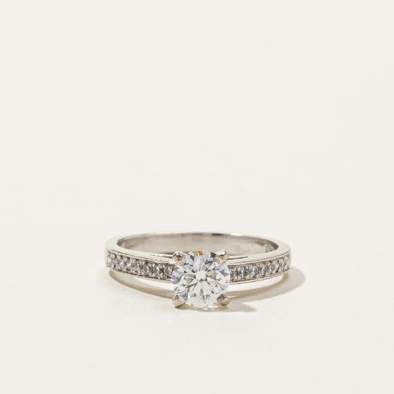 Solitaire with Accents Diamond Ring | 1.03ctw SI1 F | SZ 7 |