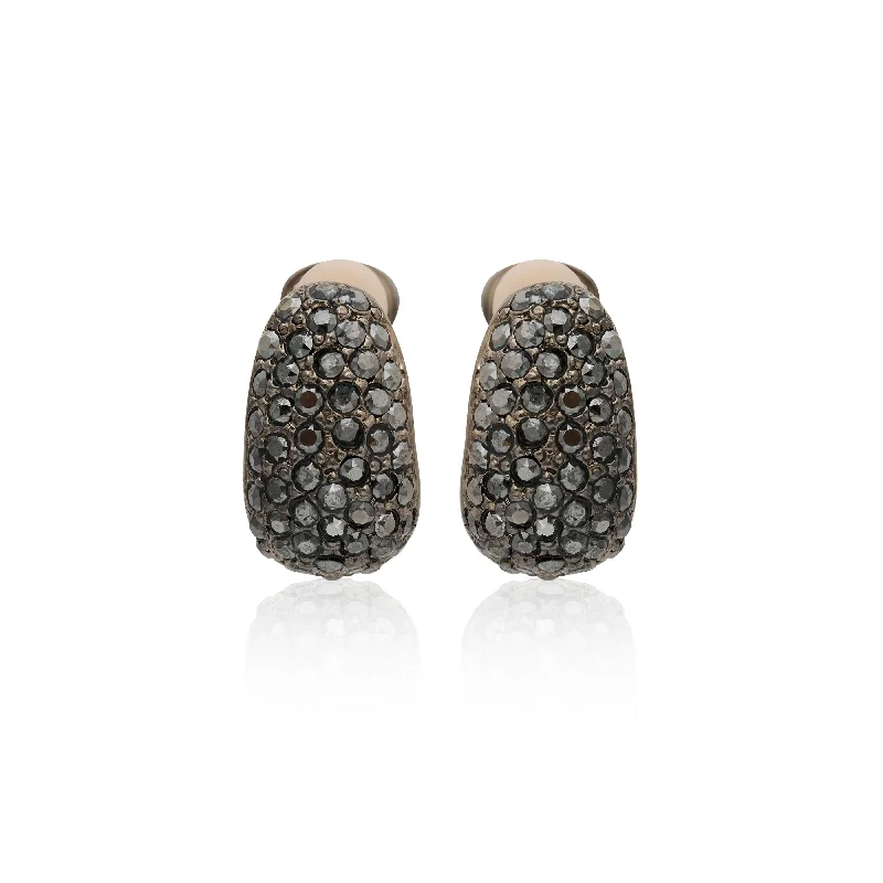 Hematite Pave Thumbnail Earrings