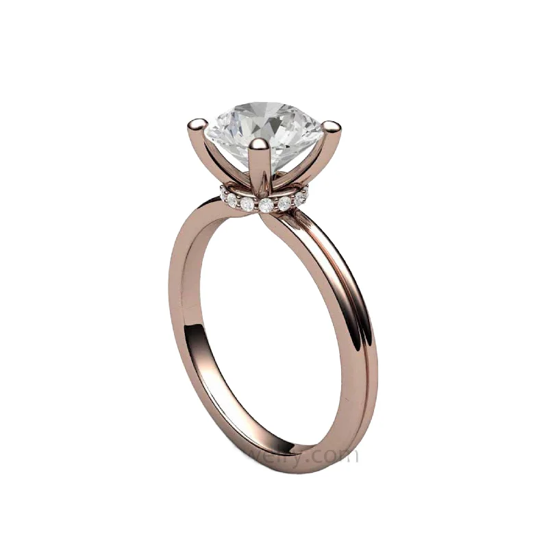 2 Carat Moissanite Solitaire Engagement Ring | 8mm Round Colorless Forever One