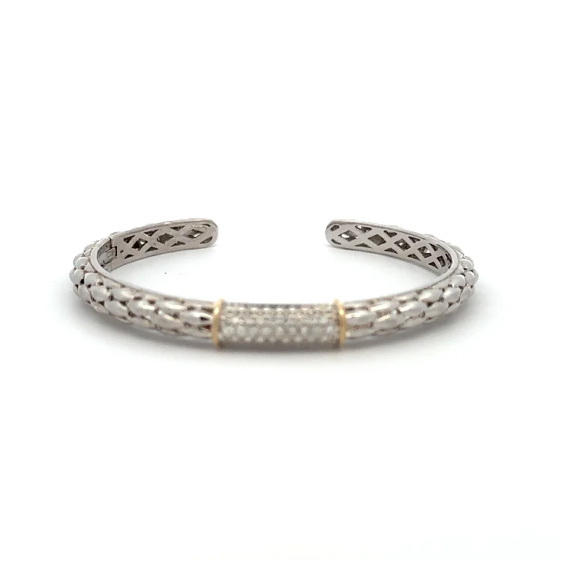 Two-tone Diamond Cuff Bracelet