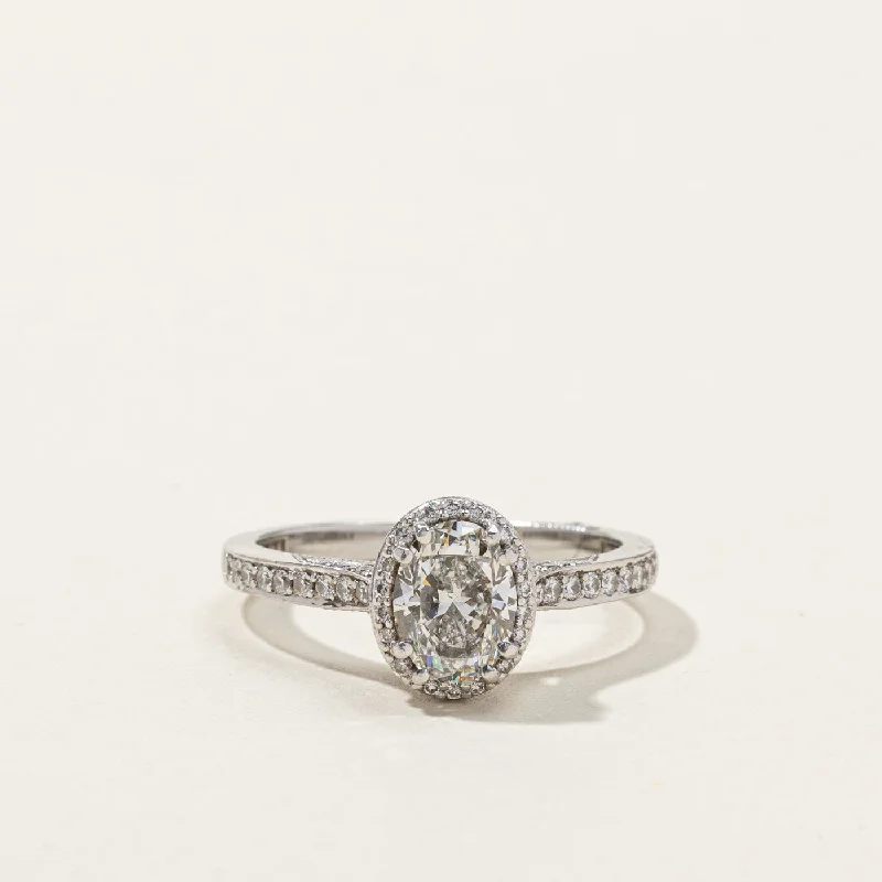 'Tacori' GIA Certified Halo Diamond Engagement Ring | 1.2ct VS2 F | 0.30ctw | SZ 8 |