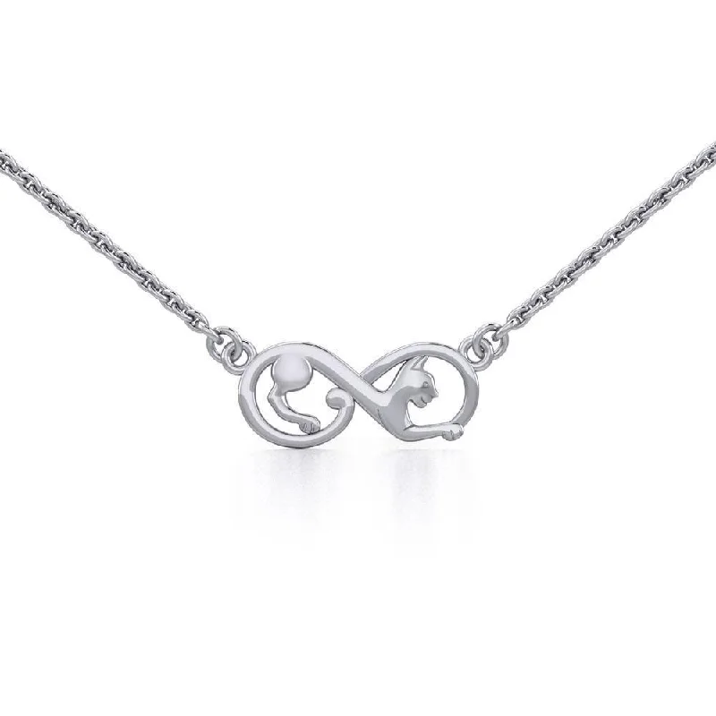 Infinity Cat Silver Necklace TNC489