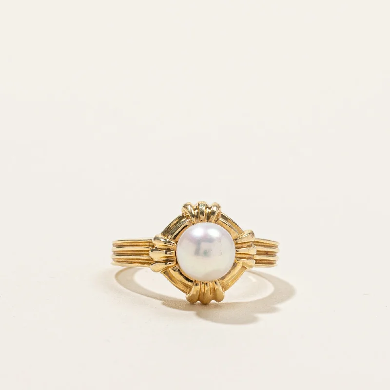 Pearl Textured Gold Ring | SZ 5 |