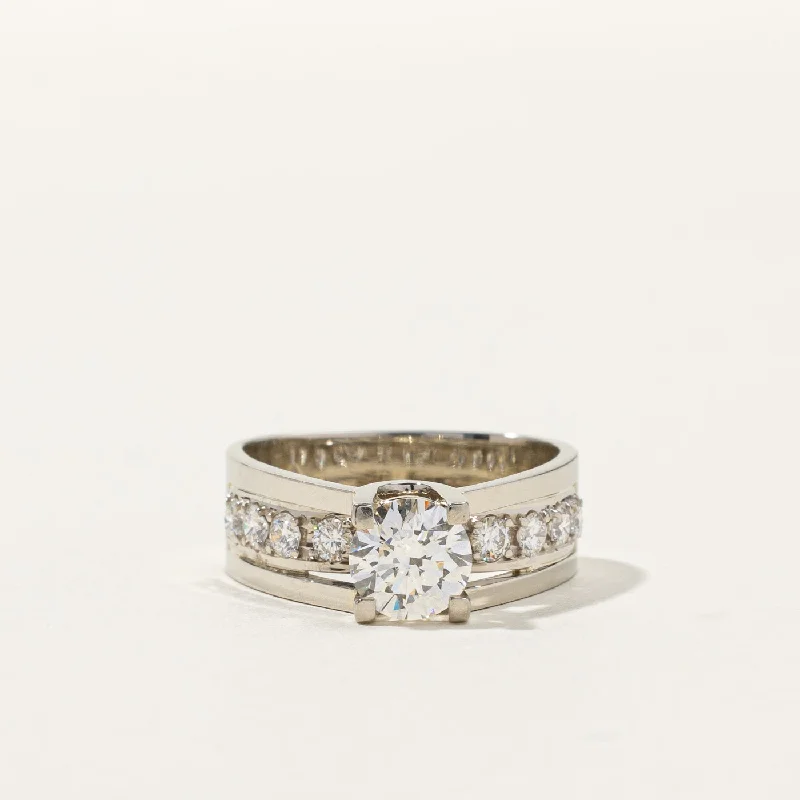 High Set Diamond Engagement Ring | 1.01ct SI1 H, 0.50ctw | SZ 6.25 |