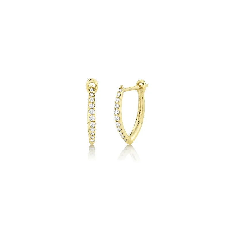 Shy Creation Diamond V-Shape Huggie Earrings