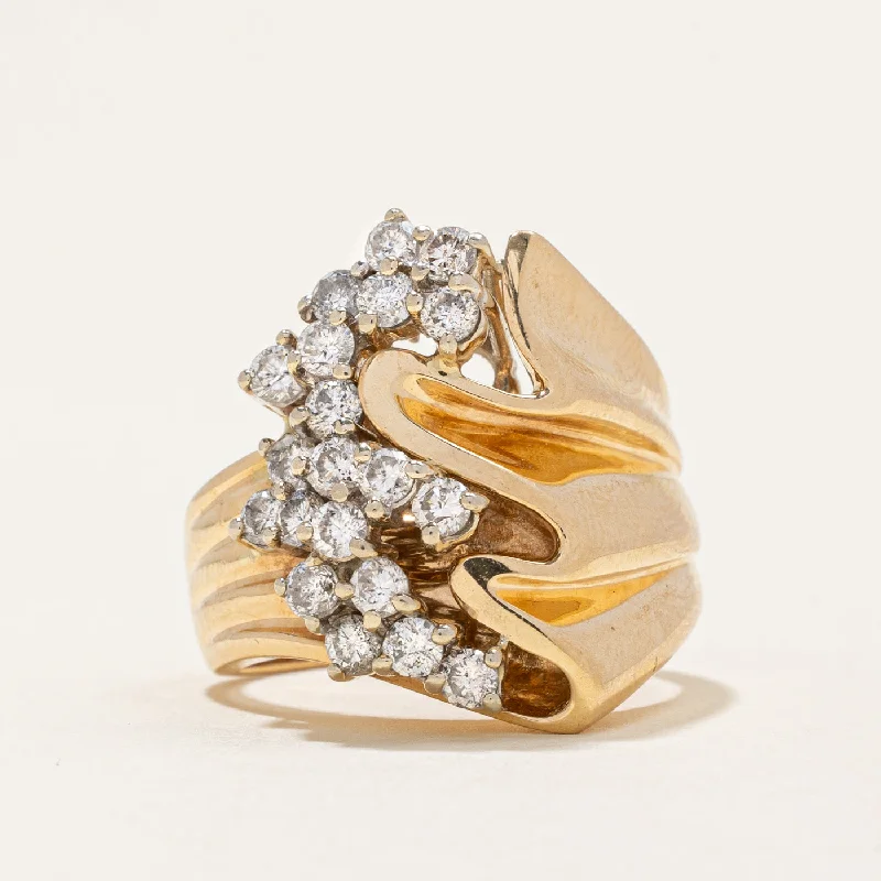 Diamond Cocktail Ring | 0.85ctw | SZ 6 |