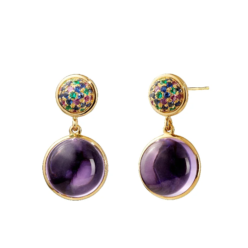 Double Drop Gem Earrings