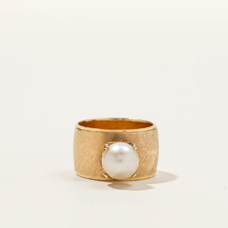 Pearl Wide Gold Band | SZ 5.5 |