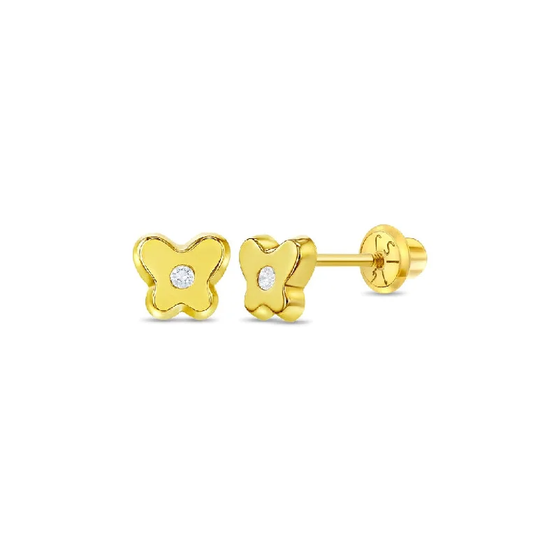 Polished Butterfly Little Girl's Stud Earrings