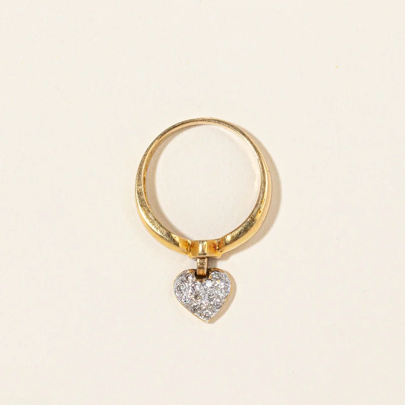 Diamond Heart Charm Ring | 0.20ctw | SZ 6.75 |