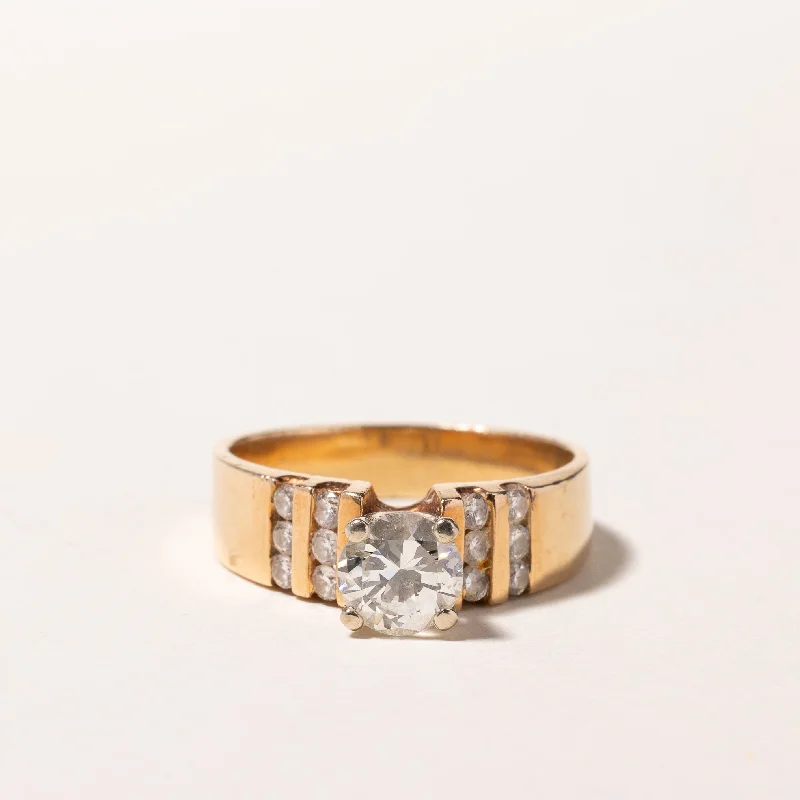 14k Yellow Gold Diamond Engagement Ring | 1.26ctw SI2 J/K | SZ 7.5