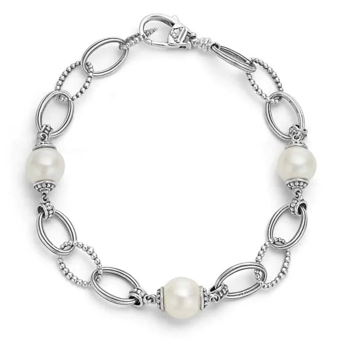 LAGOS Caviar Pearl Link Bracelet in Sterling Silver