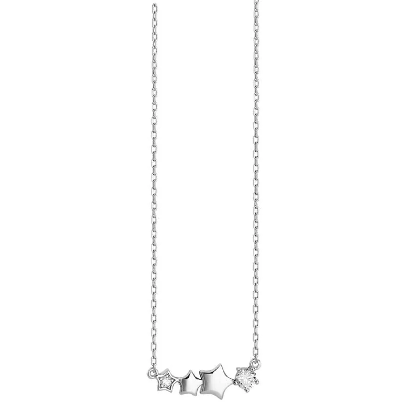 Shooting Star CZ Necklace - Sterling Silver