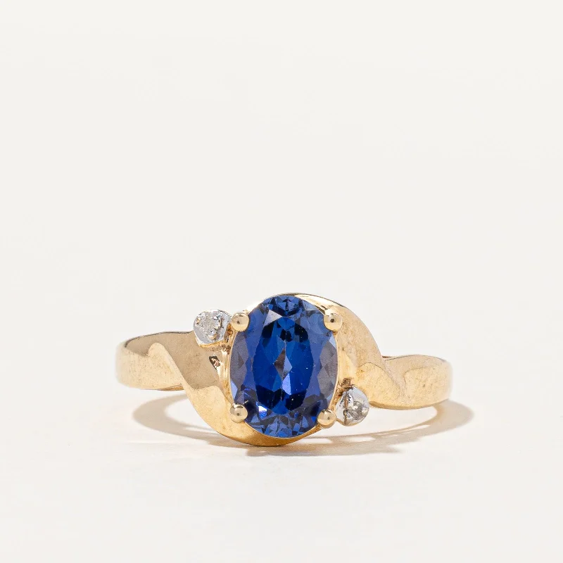 Synthetic Sapphire & Natural Diamond Ring | 1.50ct, 0.01ctw | SZ 6.75 |