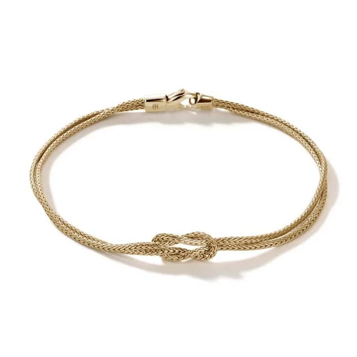 John Hardy Manah Classic Chain Love Knot Bracelet in 14K Yellow Gold