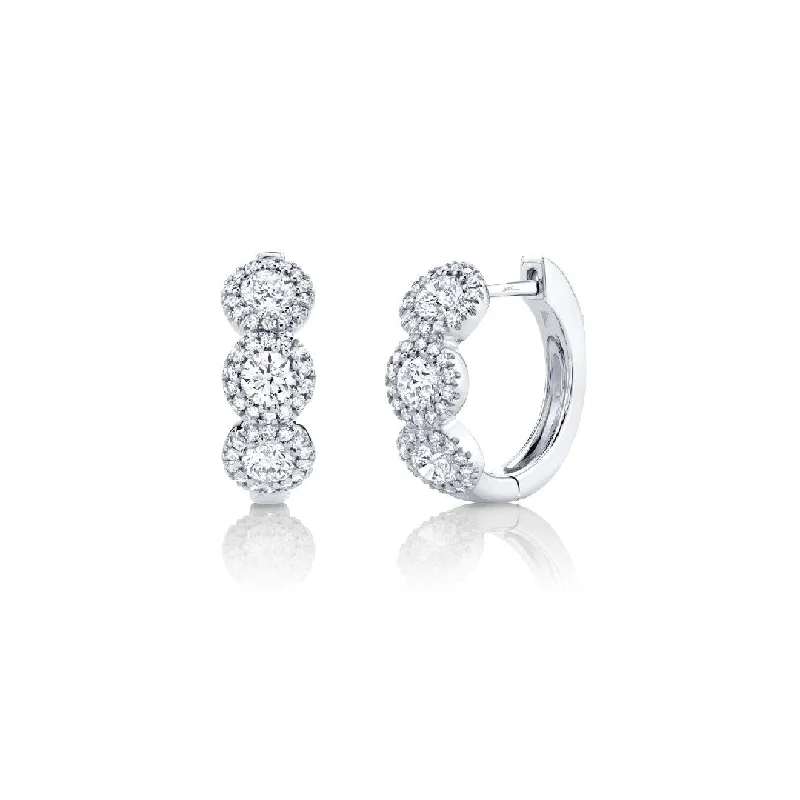 Shy Creation Triple Diamond Circles Hoops