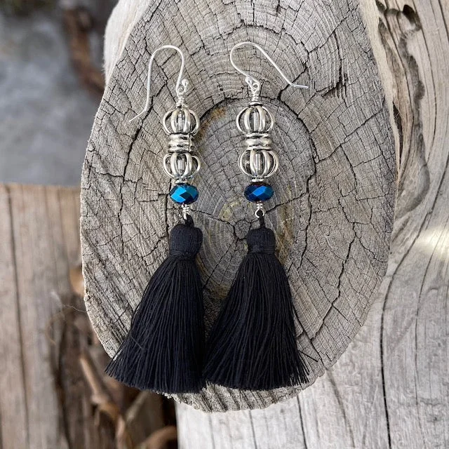 Colorful tassel earrings