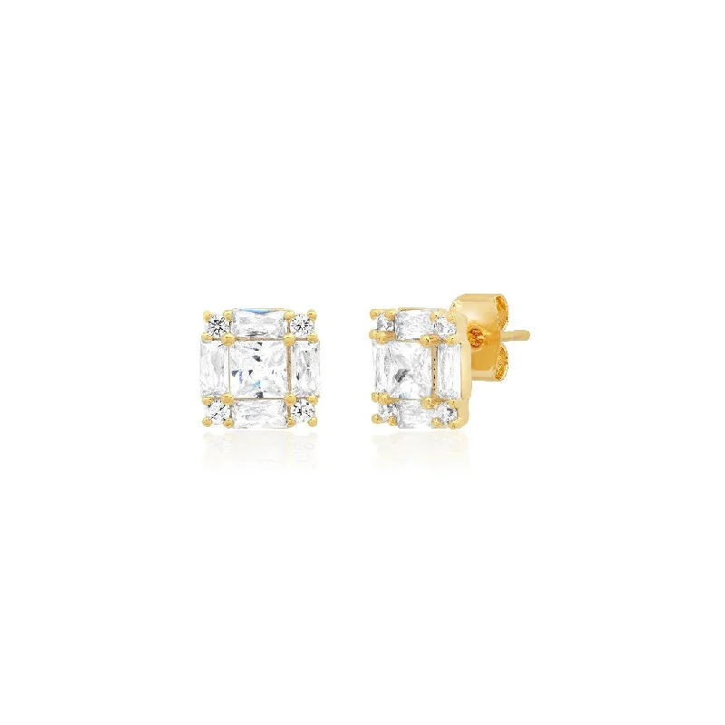 Cluster CZ Cushion Studs