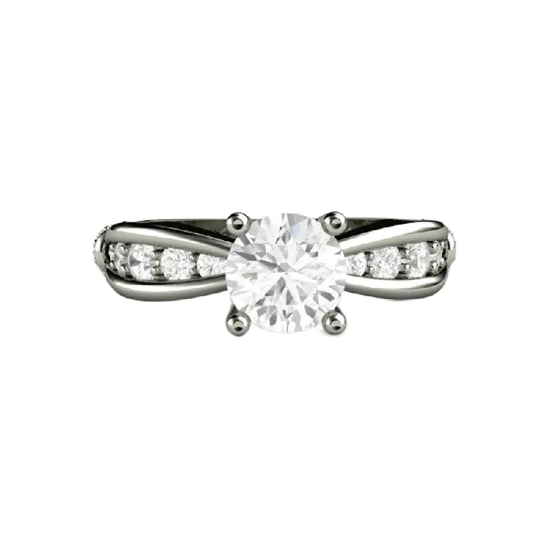 Moissanite 1ct Solitaire Engagement Ring Euro Shank