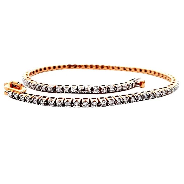 Mountz Collection 1.0CTW 7" Illusion Set Diamond Straightline Bracelet in 14K Yellow Gold