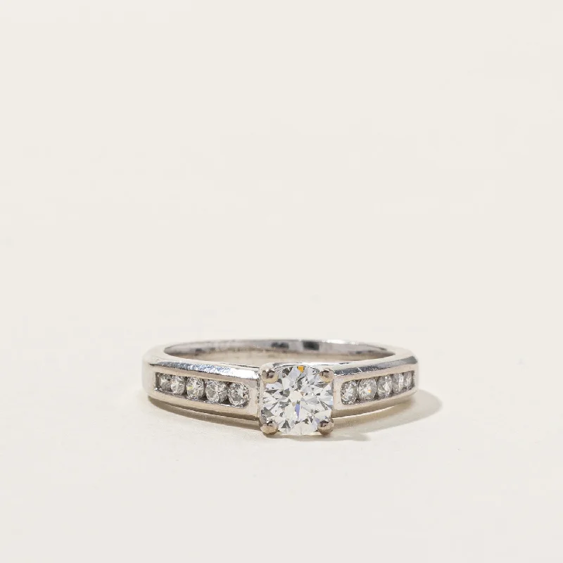 Solitaire with Accents Diamond Ring | 0.75ctw VS2 F | SZ 6.75 |