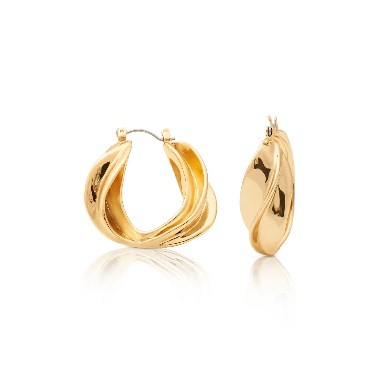 Gold Twist Hoop Earring