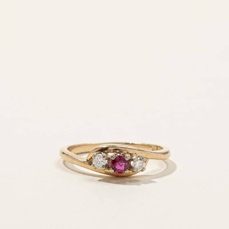 Birks' Three Stone Ruby & Diamond Ring | 0.10ct | 0.10ctw | SZ 6.75 |