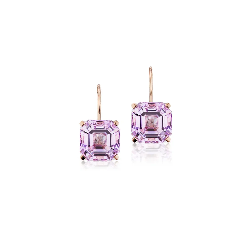 Jane Taylor Octagonal Drop Earrings in Rose de France