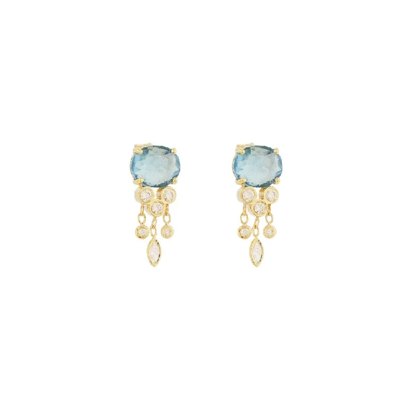 Celine Daoust Aquamarine & Diamond Jellyfish Earrings