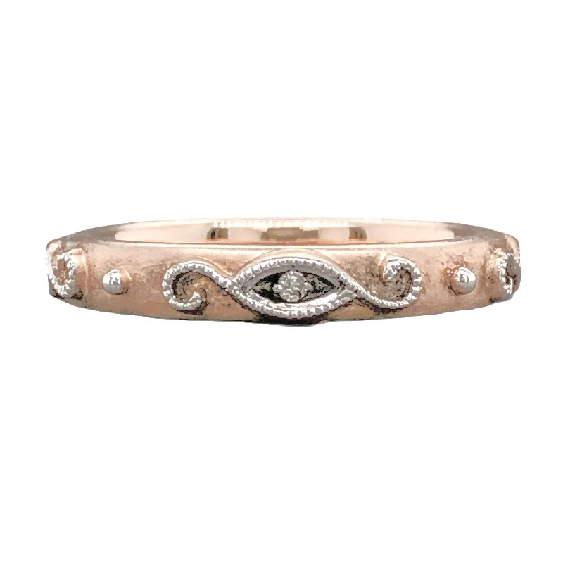 SS RGP Filigree 0.015cttw Diamond Stacking Ring