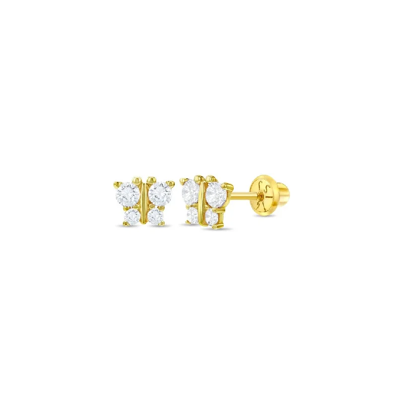 Crystal Butterfly Little Girl's Stud Earring