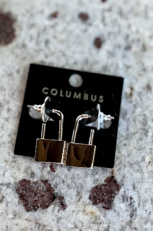 Lock In Silver Earrings