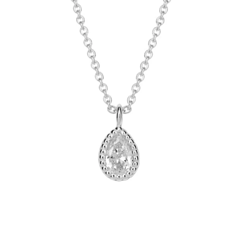 Teardrop Necklace with Cubic Zirconia