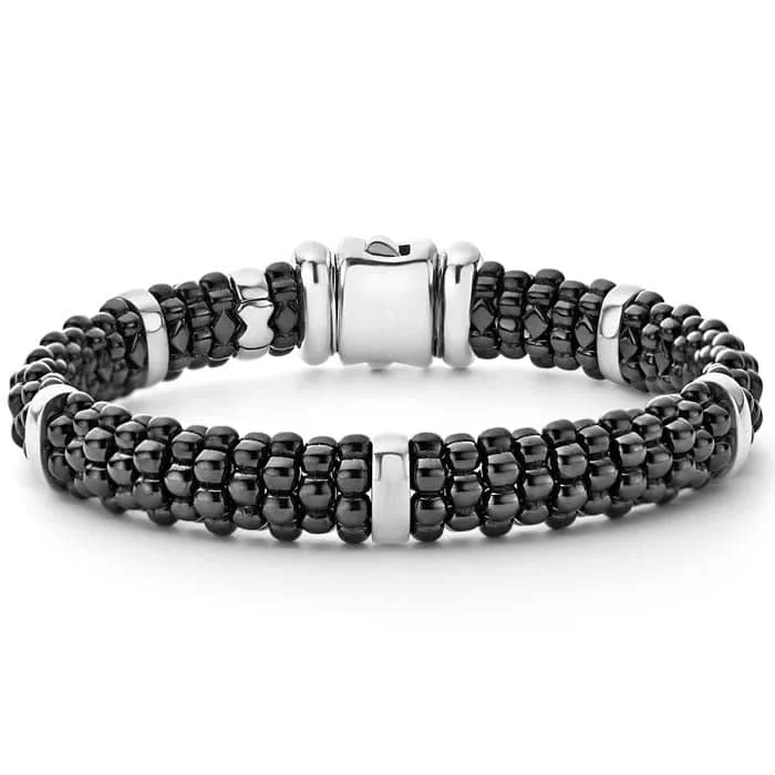 LAGOS Black Caviar Five Station Bracelet in Sterling Silver