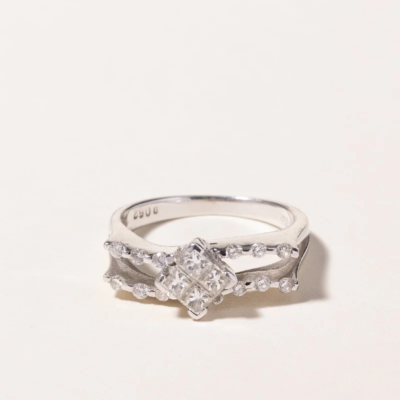 18k White Gold Diamond Ring | 0.62ctw | SZ 6.75