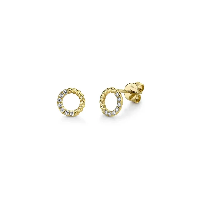 Shy Creation Diamond Open Circle Earrings