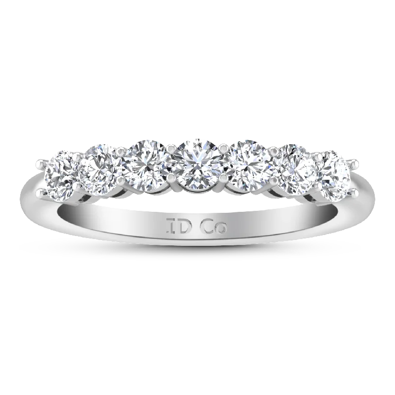 Seven Stone  Diamond Wedding Band Coventry 0.35 Cts 14K White Gold