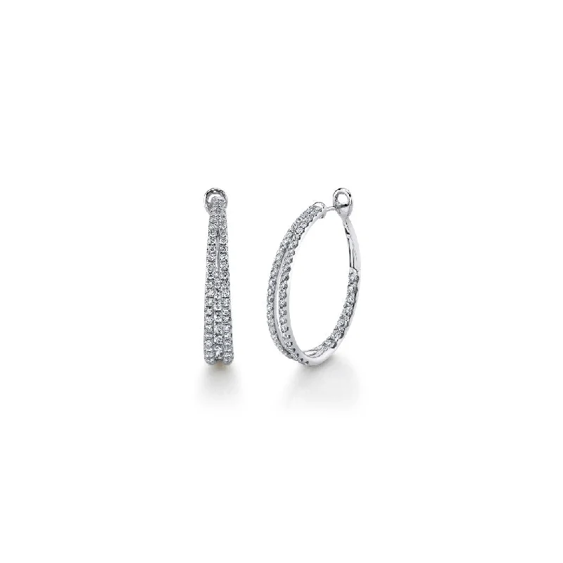 Shy Creation Diamond Oval Hoops